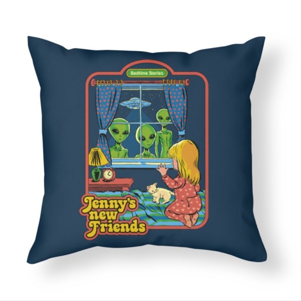 Stevenrhodes Alien Print Cushion Cover Without Filler